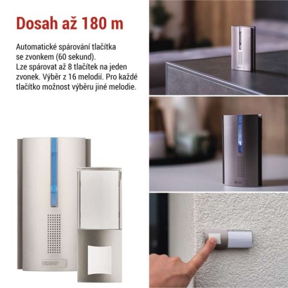 Domovní bezdrátový zvonek P5763N na 3× AA, s možností prodloužení signálu