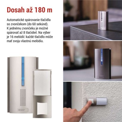 Domový bezdrôtový zvonček P5763N na 3× AA, možnosť predĺženia signálu