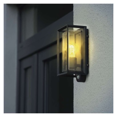 Vrtna stenska svetilka MALVA s PIR senzorjem,  13 x 12,5 x 28 cm, 1 x E27, 15 W