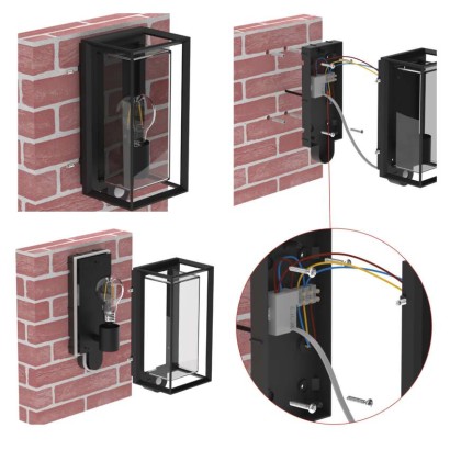 Vrtna stenska svetilka MALVA s PIR senzorjem,  13 x 12,5 x 28 cm, 1 x E27, 15 W