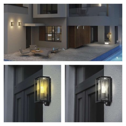 Vrtna stenska svetilka MALVA s PIR senzorjem,  13 x 12,5 x 28 cm, 1 x E27, 15 W