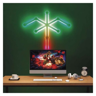 GoSmart LED gaismeklis Lines balts, 9 daļas, 34 W, RGBIC dimmējams, WiFi