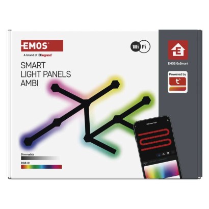 GoSmart LED svítidlo Lines černé, 9 dílů, 34 W, RGBIC stmívatelné, WiFi