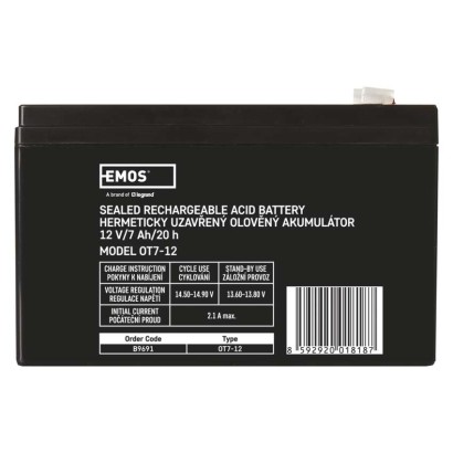 Bezúdržbový olovený akumulátor 12 V/7 Ah, faston 4,7 mm