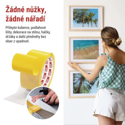 Oboustranná páska DUCT 50 mm / 10 m, transparentní