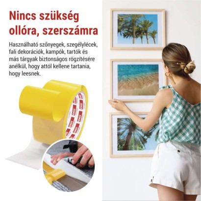 Kétoldalas DUCT szalag 50 mm / 10 m, átlátszó