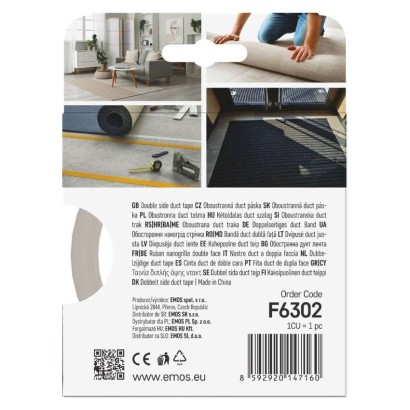 Oboustranná páska DUCT 50 mm / 10 m, transparentní