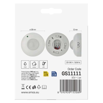 EMOS Mozgásérzékelő (PIR) IP20 1200W