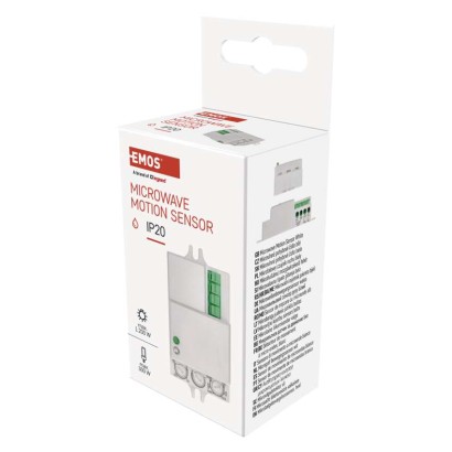 Mikrovlnný senzor (pohybové čidlo) IP20 1200W, biely