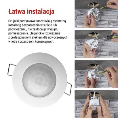 Czujnik ruchu PIR IP20 1200W biały