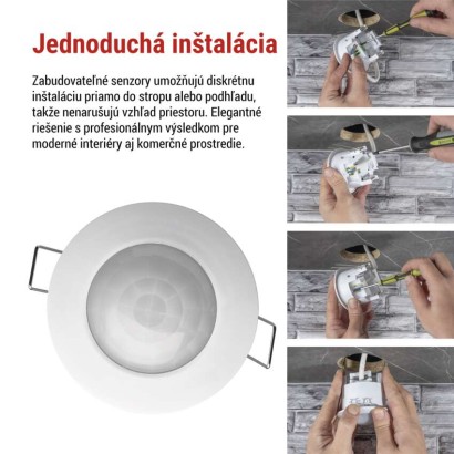 PIR senzor (pohybové čidlo) IP205 1200W, biely