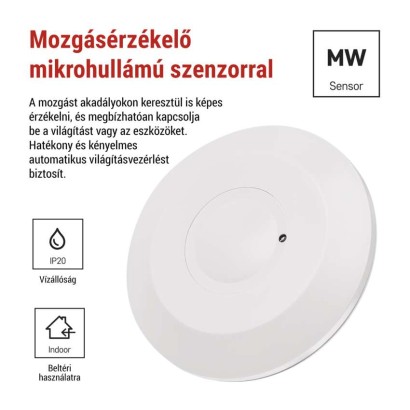 Mikrohullámú érzékelő (mozgásérzékelő) IP20 2000W, fehér