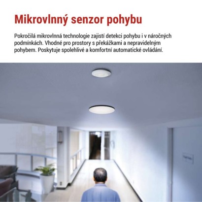 Mikrovlnný senzor (pohybové čidlo) IP20 2000W, bílý
