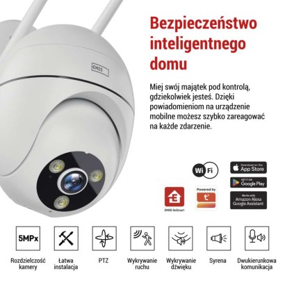 GoSmart Kamera zewnętrzna obrotowa IP-800 WASP z WiFi, biała