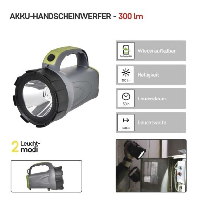 LED aufladbare Lampe P2311, 300 lm, 2400 mAh