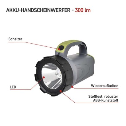 LED aufladbare Lampe P2311, 300 lm, 2400 mAh