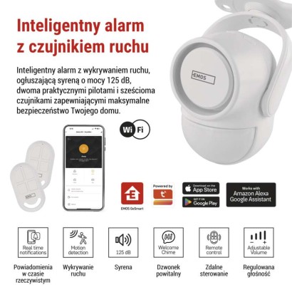 Alarm GoSmart IP‑126L GUARDIAN z czujnikiem ruchu, 6× czujników drzwi/okien, WiFi