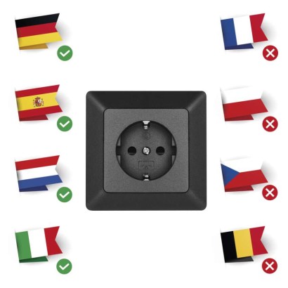 Viena kontaktligzda, antracīta 