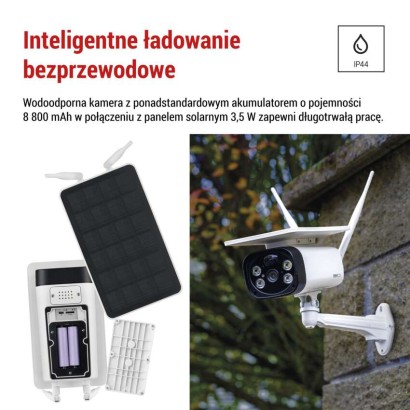 GoSmart Kamera zewnętrzna IP-600 EYE z WiFi, akumulatorem i panelem solarnym