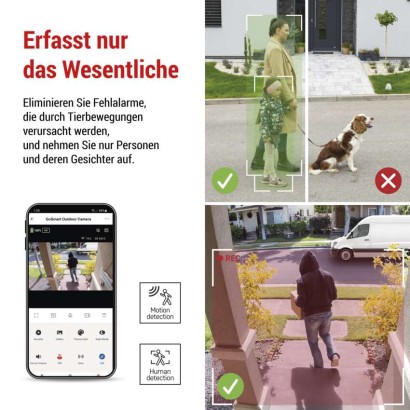 GoSmart Outdoor IP Kamera mit WiFi und Solarpanel IP-600 EYE, batteriebetrieben