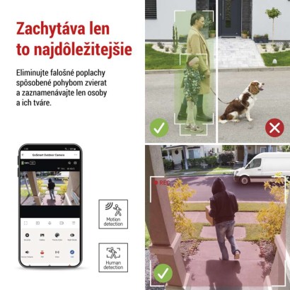 GoSmart Vonkajšia batériová kamera IP-600 EYE s WiFi a solárnym panelom