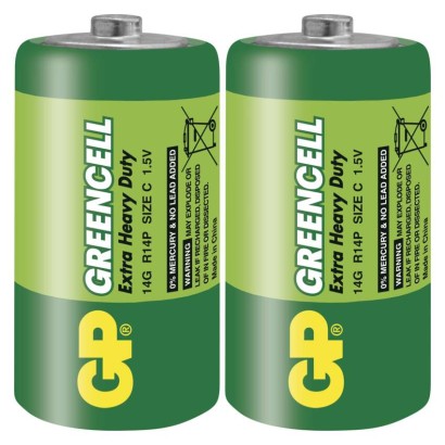 GP Bateria cynkowa GREENCELL C (R14) 2 szt.