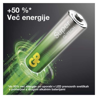 Baterija GP SUPER alkalna 6LR61 9V 1 kos