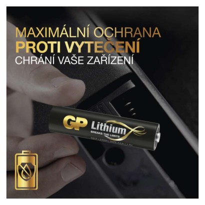 Lithiová baterie GP AAA (FR03), 2 ks