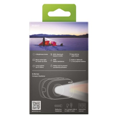 GP Latarka czołowa LED ładowalna Xplor PHR17, 500 lm