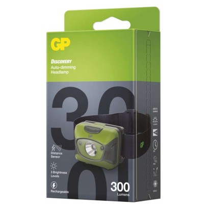 GP Latarka czołowa LED ładowalna Discovery CHR41, 300 lm