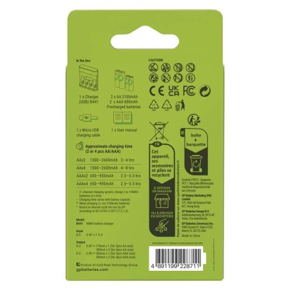 GP Akkumulátor töltő Recharge B441+2xAA Recharge 2100mAh+2xAAA Recharge 800mAh