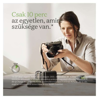 GP Akkumulátor töltő Charge 10 S491 + 4× AA