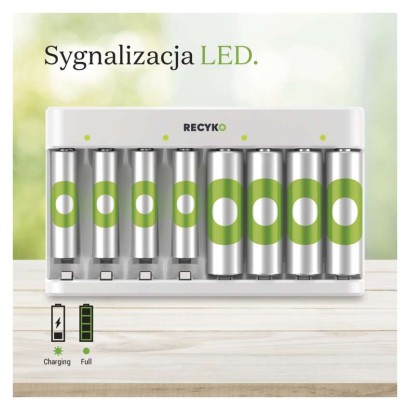 GP Ładowarka Recyko Eco E821 + 4× AA 2100 + 4× AAA 850 /*MPP