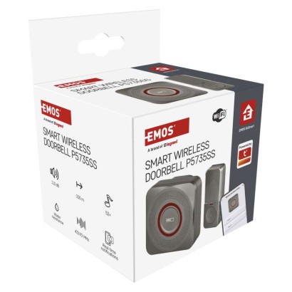 GoSmart Dzwonek bezprzewodowy z WiFi, srebrny