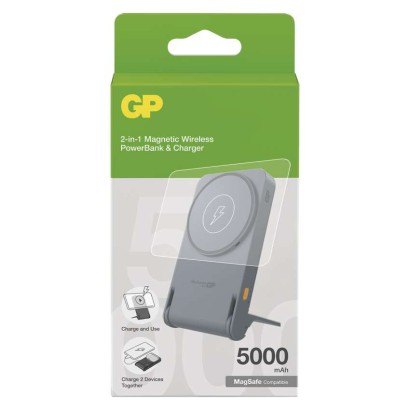 Power bank GP Q05B , 5 000 mAh, 20 W+Wireless, čierna