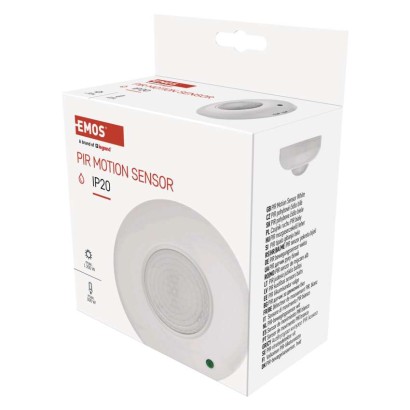 PIR senzor (pohybové čidlo) IP20 1200W, biely