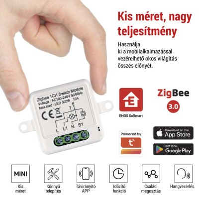 GoSmart kapcsolómodul IP-2101SZ, ZigBee, 1 csatornás