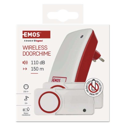 Akuta kodune juhtmevaba uksekell P5750.2T, pistik, 2 nupuga