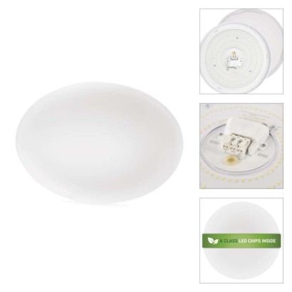 LED přisazené svítidlo TIVI, A CLASS, kruhové bílé 19W, IP44, neutrální bílá