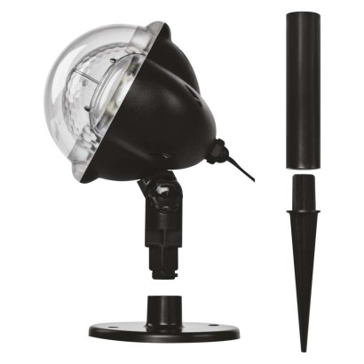 LED dekoratívny projektor – padajúce vločky, vonkajší aj vnútorný, biela