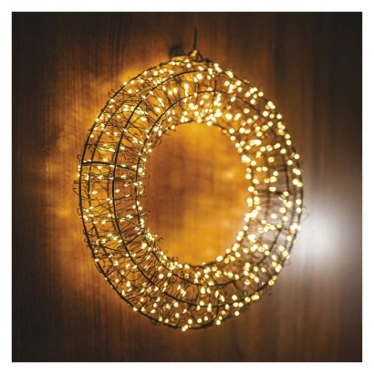 LED vianočný veniec – 480 LED, vonkajší aj vnútorný, teplá biela