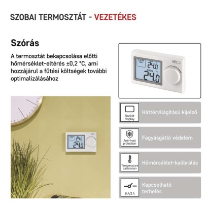 Manuális vezetékes szobatermosztát P5604