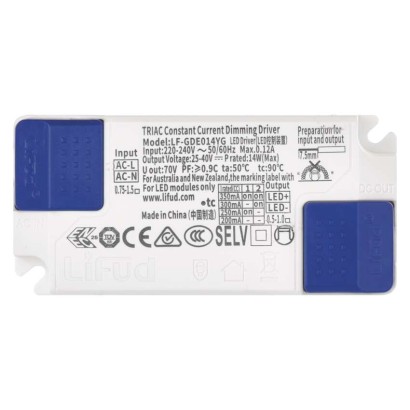 Triac dimmelhető meghajtó LED lámpatesthez 350mA 14W