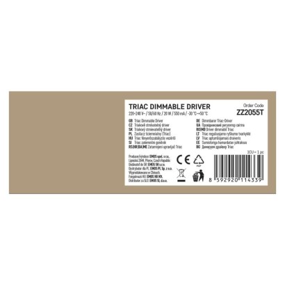 Triac dimmelhető meghajtó LED lámpatesthez 550mA 20W