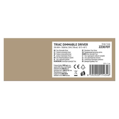 Triac dimmelhető meghajtó LED lámpatesthez 700mA 28W