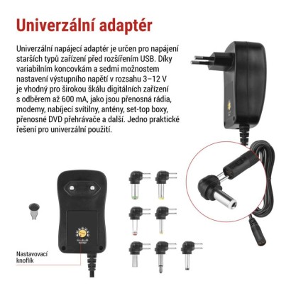 Univerzální pulzní USB napájecí zdroj 1500 mA s hřebínkem