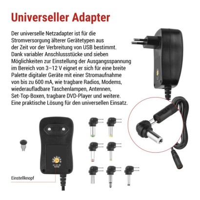 USB Netzteil 1500 mA, universal, schaltend + Adapterstecker