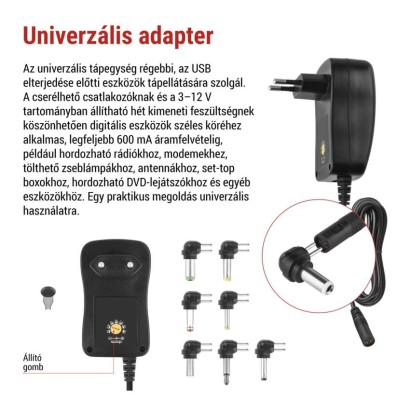 EMOS Univerzális töltőadapter 1500mA USB