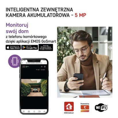 GoSmart Kamera zewnętrzna IP-210 SNAP z WiFi, z akumulatorem