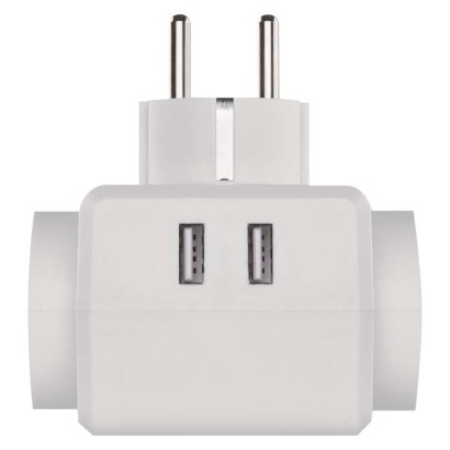 Rozgałęźnik 3× czarny, 2× USB
